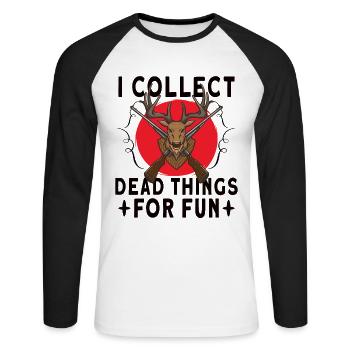 Funny taxidermist taxidermie hunting trophy - Unisex Long Sleeve Baseball T-Shirt - white/black - Front - Nik (191cm)