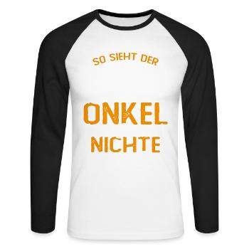 So sieht der beste Onkel der Welt aus - T-shirt baseball manches longues Homme - blanc/noir - Devant - Nik (191cm)