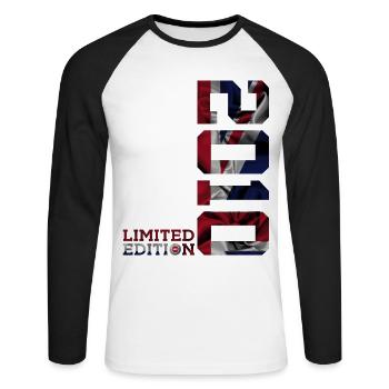 ÉDITION LIMITÉE ANGLETERRE 2010 ANNIVERSAIRE BRITANNIQUE - T-shirt baseball manches longues Homme - blanc/noir - Devant - Nik (191cm)