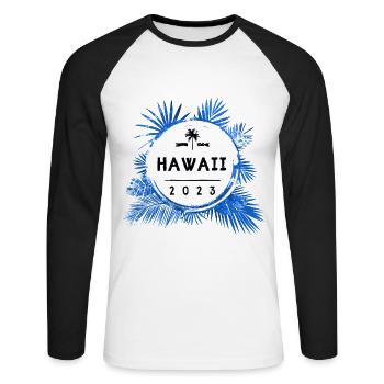 Hawaii 2023 Colorful - Unisex Long Sleeve Baseball T-Shirt - white/black - Front - Nik (191cm)