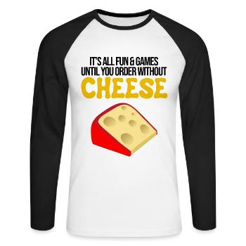 Charcuterie design for cheesemakers - Unisex Long Sleeve Baseball T-Shirt - white/black - Front - Nik (191cm)