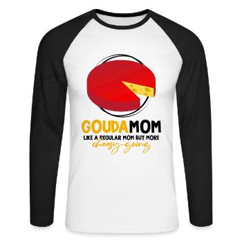 Citation sur la fabrication du fromage pour les amateurs de fromage de Gouda et de Gouda - T-shirt baseball manches longues Homme - blanc/noir - Devant - Nik (191cm)