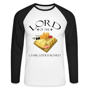 Gouda lovers for smoked Gouda - Unisex Long Sleeve Baseball T-Shirt - white/black - Front - Nik (191cm)