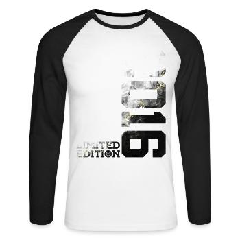 10E ANNIVERSAIRE 10 ANS ÉDITION LIMITÉE 2016 - T-shirt baseball manches longues Homme - blanc/noir - Devant - Nik (191cm)