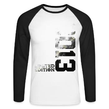 13. GEBURTSTAG 13 JAHRE LIMITED EDITION 2013 - Unisex Baseballshirt langarm - Weiß/Schwarz - Vorne - Nik (191cm)