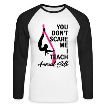 Aerial Silk Dancer for Aerial Ribbon and Aerialist - Unisex Long Sleeve Baseball T-Shirt - white/black - Front - Nik (191cm)
