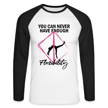 Aerial Silk Dancer for Aerial Ribbon and Aerialist - Unisex Long Sleeve Baseball T-Shirt - white/black - Front - Nik (191cm)