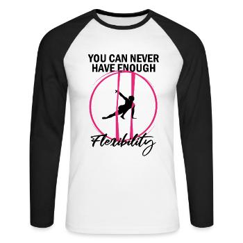 Aerial Silk Circus für Aerial Silk Performer - Unisex Baseballshirt langarm - Weiß/Schwarz - Vorne - Nik (191cm)