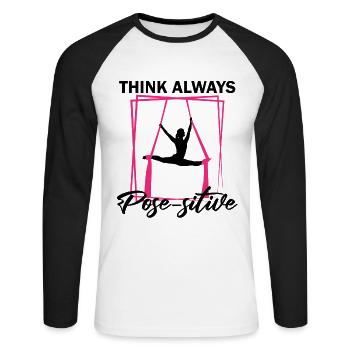 Aerial Silk Circus for Aerial Silk Performers - Unisex Long Sleeve Baseball T-Shirt - white/black - Front - Nik (191cm)