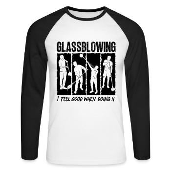 Glassblowing I Feel Good When Lampwork Glassblower - Unisex Baseballshirt langarm - Weiß/Schwarz - Vorne - Nik (191cm)