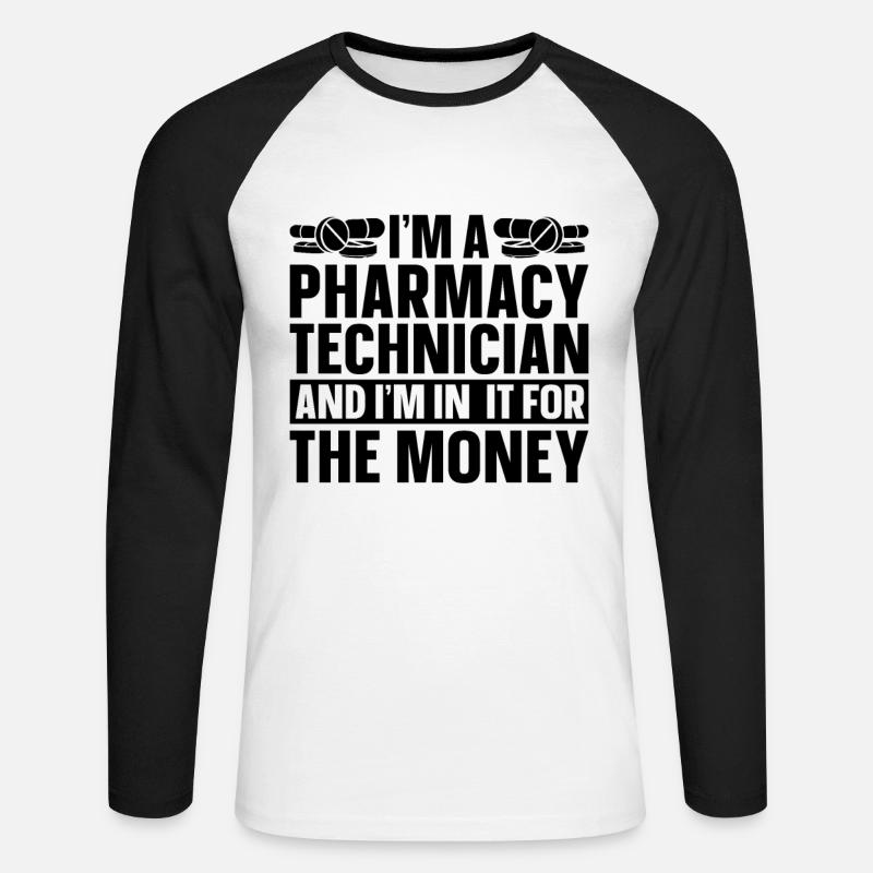 Apothekentechniker Techniker Apotheke Geschenkidee - Unisex Baseballshirt langarm - Weiß/Schwarz