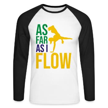 Dicton de danse afro-brésilienne pour la Capoeira - T-shirt baseball manches longues Homme - blanc/noir - Devant - Nik (191cm)