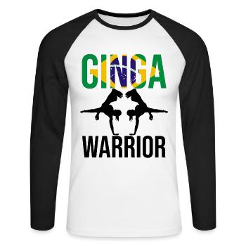 Capoeira for Mixed Martial Arts and Kickboxing - Unisex Long Sleeve Baseball T-Shirt - white/black - Front - Nik (191cm)