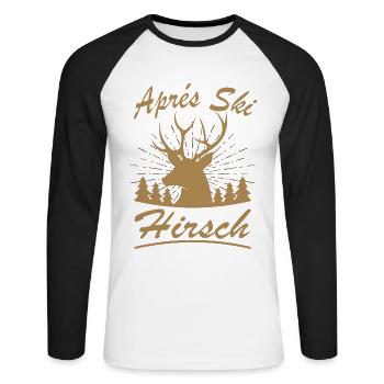 Aprés Ski Hirsch Sports d’hiver Ski - T-shirt baseball manches longues Homme - blanc/noir - Devant - Nik (191cm)