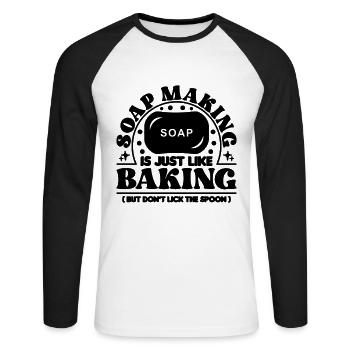 Soap Making Is Just Like Handicrafts Soap Maker - Unisex Baseballshirt langarm - Weiß/Schwarz - Vorne - Nik (191cm)
