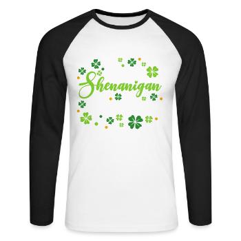 Je suis coordonnatrice de Shenanigan St. Patrick’s - T-shirt baseball manches longues Homme - blanc/noir - Devant - Nik (191cm)