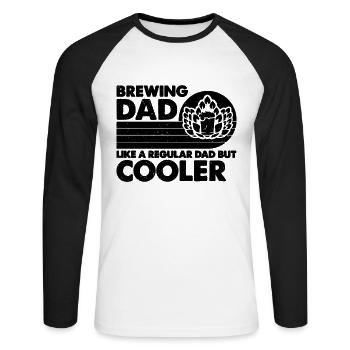 Brasser papa comme un brasseur à domicile rétro brasseur de bière - T-shirt baseball manches longues Homme - blanc/noir - Devant - Nik (191cm)