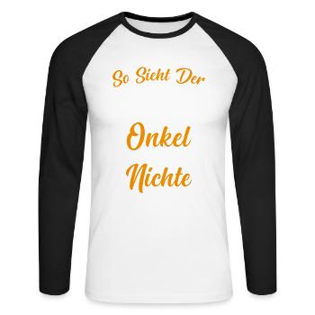 So sieht der beste Onkel der Welt aus - Unisex Baseballshirt langarm - Weiß/Schwarz - Vorne - Nik (191cm)