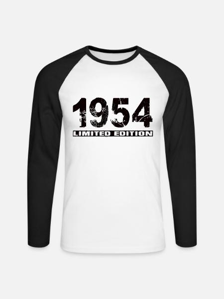 Édition limitée 1954 - T-shirt baseball manches longues Homme - blanc/noir