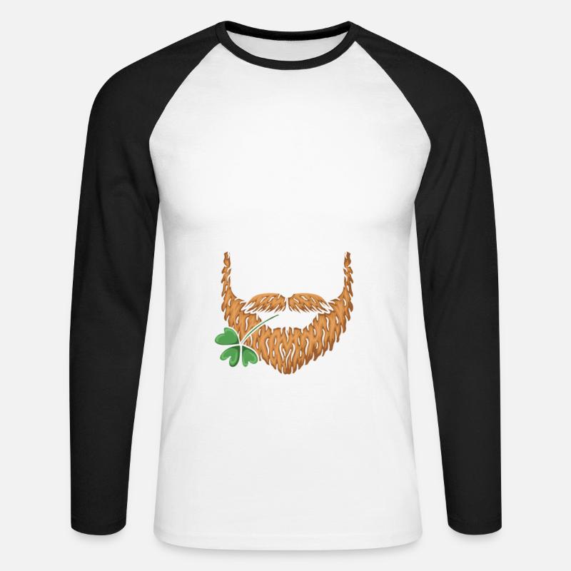 Bester Ingwer-bart-mann Aller Zeiten Kleeblatt - Unisex Baseballshirt langarm - Weiß/Schwarz