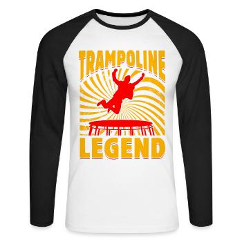 Légende du trampoline - T-shirt baseball manches longues Homme - blanc/noir - Devant - Nik (191cm)