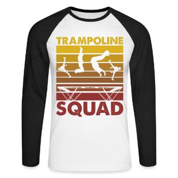 Équipe de trampoline - T-shirt baseball manches longues Homme - blanc/noir - Devant - Nik (191cm)