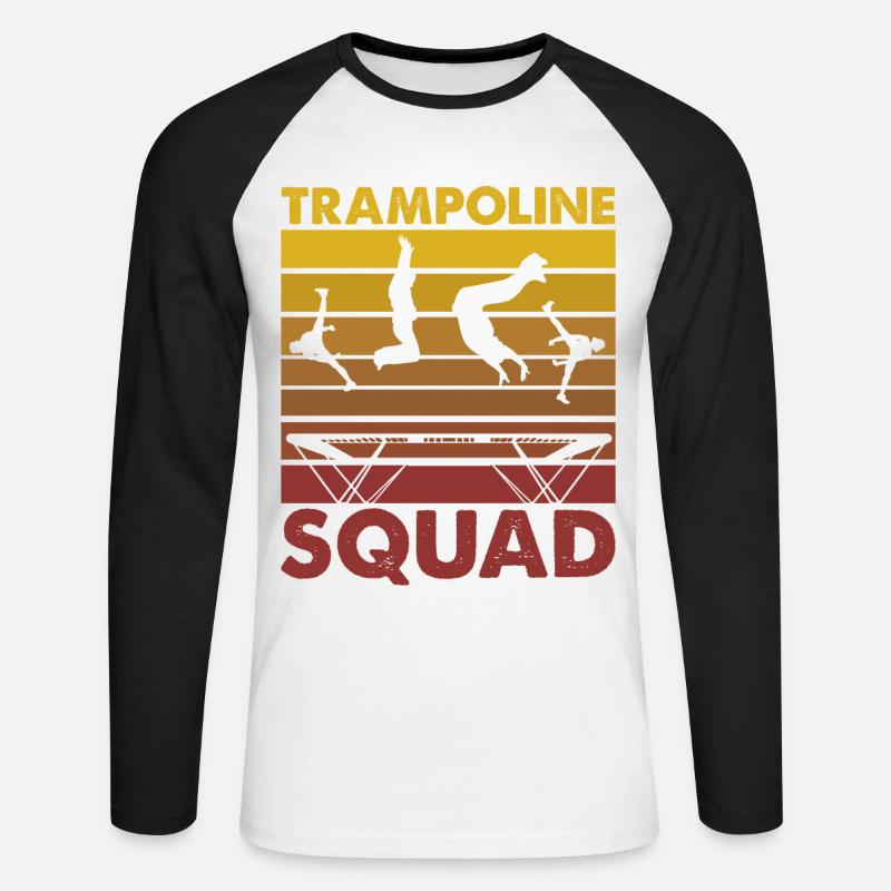 Trampolin-Kader - Unisex Baseballshirt langarm - Weiß/Schwarz