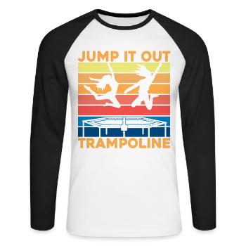 Jump it out Trampoline - T-shirt baseball manches longues Homme - blanc/noir - Devant - Nik (191cm)