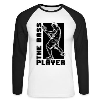 The Bass Player Bassist Guitar Lover Bass Player - Unisex Baseballshirt langarm - Weiß/Schwarz - Vorne - Nik (191cm)