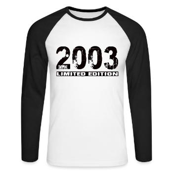 Édition limitée 2003 - T-shirt baseball manches longues Homme - blanc/noir - Devant - Nik (191cm)