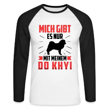 Nur mit meinem Do Khyi Tibetmastiff Tibetdogge - Unisex Baseballshirt langarm - Weiß/Schwarz - Vorne - Nik (191cm)