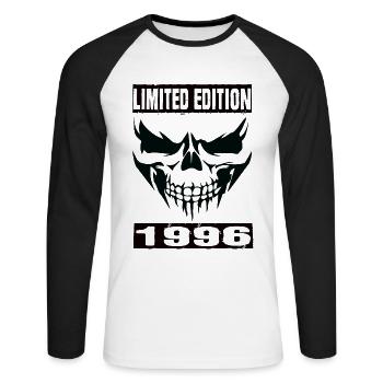 Édition limitée 1996 - T-shirt baseball manches longues Homme - blanc/noir - Devant - Nik (191cm)