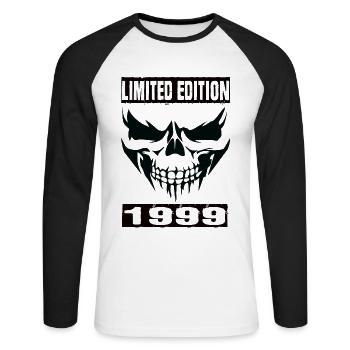 Édition limitée 1999 - T-shirt baseball manches longues Homme - blanc/noir - Devant - Nik (191cm)
