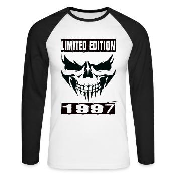 Édition limitée 1997 - T-shirt baseball manches longues Homme - blanc/noir - Devant - Nik (191cm)