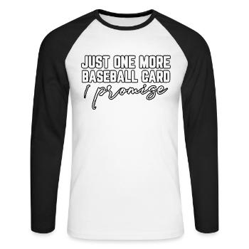 Juste une carte de baseball de plus que je promets - T-shirt baseball manches longues Homme - blanc/noir - Devant - Nik (191cm)