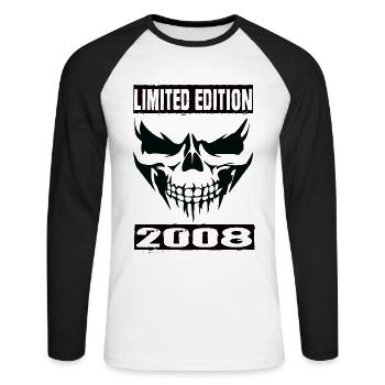 Édition limitée 2008 - T-shirt baseball manches longues Homme - blanc/noir - Devant - Nik (191cm)
