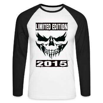 Édition limitée 2015 - T-shirt baseball manches longues Homme - blanc/noir - Devant - Nik (191cm)