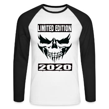 Édition limitée 2020 - T-shirt baseball manches longues Homme - blanc/noir - Devant - Nik (191cm)