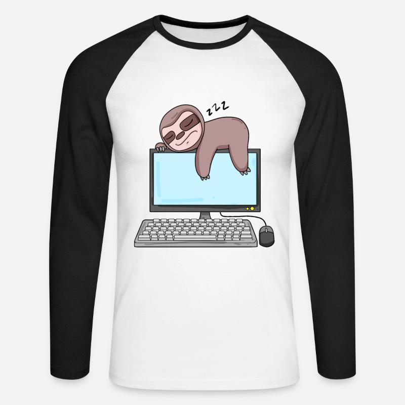 Computer Nerd Programmer Gift - Unisex Long Sleeve Baseball T-Shirt - white/black