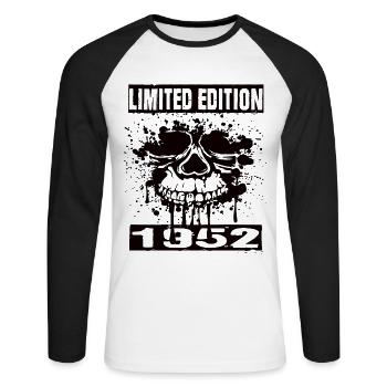 Édition limitée 1952 - T-shirt baseball manches longues Homme - blanc/noir - Devant - Nik (191cm)