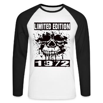 Édition limitée 1972 - T-shirt baseball manches longues Homme - blanc/noir - Devant - Nik (191cm)