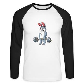 Nicht Stören Maschine In Betrieb Gym - Unisex Baseballshirt langarm - Weiß/Schwarz - Vorne - Nik (191cm)