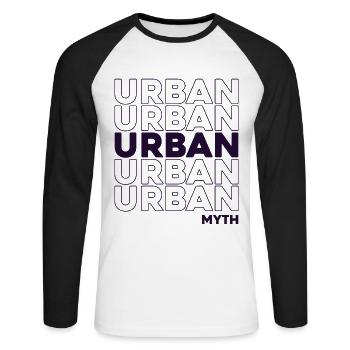 Anime Urban Mythos Skate Car Slap - Unisex Baseballshirt langarm - Weiß/Schwarz - Vorne - Nik (191cm)