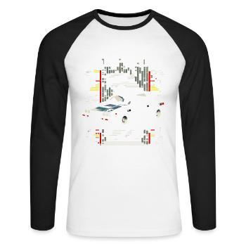Drift Racing Fujiwara School Initial D-inspired - Unisex Long Sleeve Baseball T-Shirt - white/black - Front - Nik (191cm)