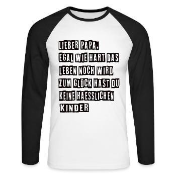 Bester Papa Vater Vatertag Vater und Sohn - Unisex Baseballshirt langarm - Weiß/Schwarz - Vorne - Nik (191cm)
