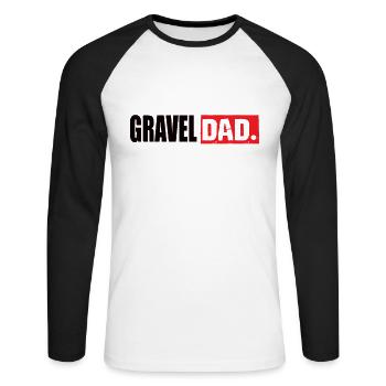 Gravel Dad - Unisex Long Sleeve Baseball T-Shirt - white/black - Front - Nik (191cm)