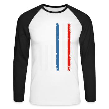 American soldier flag July 4 - Unisex Long Sleeve Baseball T-Shirt - white/black - Front - Nik (191cm)