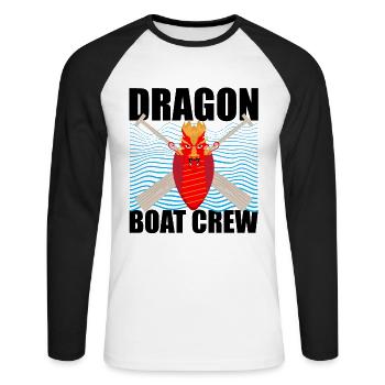Conception de course de bateaux-dragons pour Dragon Boating - T-shirt baseball manches longues Homme - blanc/noir - Devant - Nik (191cm)