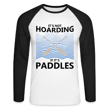 Entraîneur de bateaux-dragons pour les courses de bateaux chinois - T-shirt baseball manches longues Homme - blanc/noir - Devant - Nik (191cm)