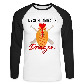 Festival de course de bateaux-dragons pour bateau-dragon - T-shirt baseball manches longues Homme - blanc/noir - Devant - Nik (191cm)